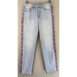 Pilcro Anthropologie Vintage Straight Jeans Women's 29 Side Hem Detail High Rise